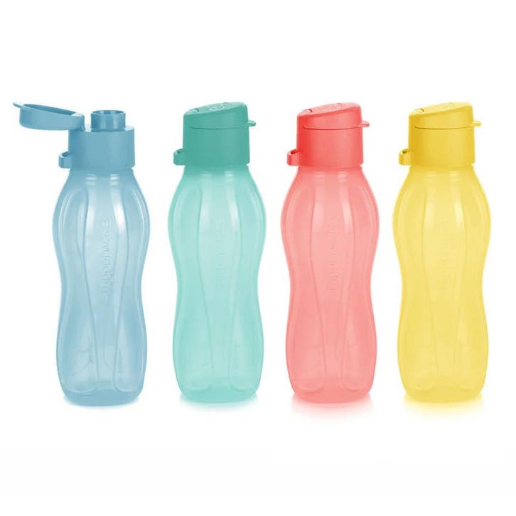 Tupperware Drinkflesjes 310 ml (4) BlauwGeelGroenZalm, Huis en Inrichting, Keuken | Tupperware, Nieuw, Ophalen of Verzenden