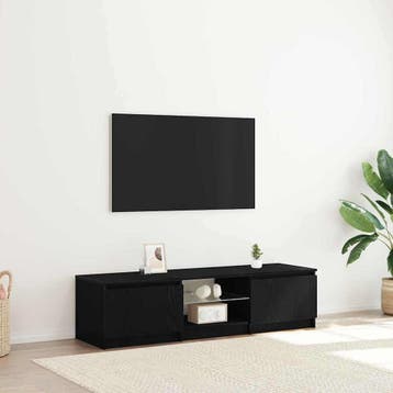 vidaXL TV-kast 140 x 38,5 x 36 cm Zwart Eiken Bewerkt hout, Minder dan 50 cm, Verzenden, Nieuw, Minder dan 100 cm