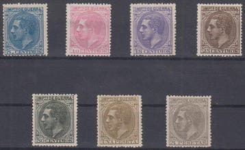 Spanje 1879 - Alfonso XII. - No expendidos 4/10, Gestempeld