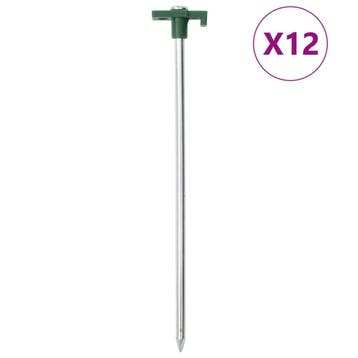 vidaXL Tentharingen 12 st 7 mm 25 cm gegalvaniseerd staal, Verzenden, Nieuw