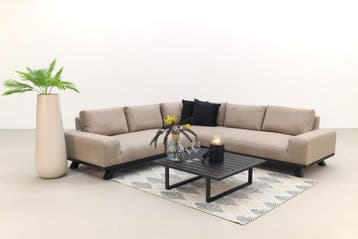 VDG Barcelona/Cuba Sunbrella loungeset - Taupe, Verzenden, Nieuw, Overige materialen, Loungeset
