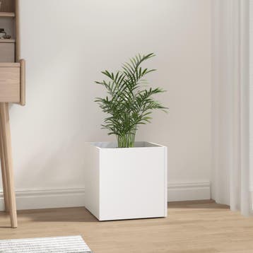 vidaXL Plantenbak 40x40x40 cm bewerkt hout wit, Tuin en Terras, Bloembakken en Plantenbakken, Verzenden, Minder dan 60 cm, Nieuw