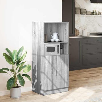 vidaXL Keukenkast 57x41,5x131,5 cm bewerkt hout grijs sonoma, Huis en Inrichting, Keuken | Keukenelementen, Verzenden, Nieuw, Grijs