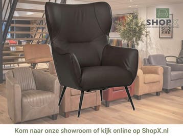 Leren fauteuil Flair - Toledo Espresso (bruin), Huis en Inrichting, Eigentijds, Modern, Retro, Romantisch, Nieuw, Ophalen of Verzenden