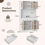 LIVSK Keukenkast 180 cm Hoog - Vlechtwerkdeuren - Verstelbar, Verzenden, Nieuw