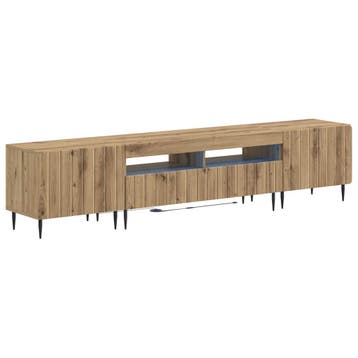 vidaXL 5-delige LED TV-kast Artisanaal eiken Bewerkt hout, Minder dan 50 cm, Verzenden, Nieuw, Minder dan 100 cm