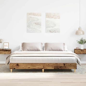 vidaXL Bedframe zonder matras 180x200 cm bewerkt hout oud, Huis en Inrichting, Eenpersoons, Bruin, Verzenden, Nieuw