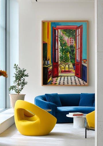 E. García - Puertas rojas XL, Antiek en Kunst, Kunst | Schilderijen | Modern
