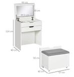 Kaptafel met Klapspiegel en Kruk – Make-up Tafel Compact, Verzenden, Nieuw