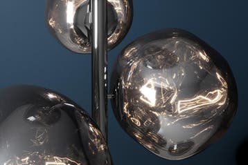 Vloerlamp LIQUID DIAMOND 170 cm 7 glazen kappen grijs, Huis en Inrichting, Lampen | Vloerlampen, Ophalen of Verzenden, Nieuw