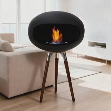 Vrijstaande Bio-ethanol Haard - Ovalen Bol Design met Echte, Verzenden, Nieuw