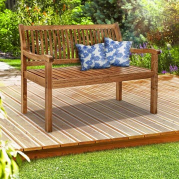 Houten Tuinbank - Weerbestendig - Zitbank - 150cm - Bruin -, Verzenden, Zo goed als nieuw