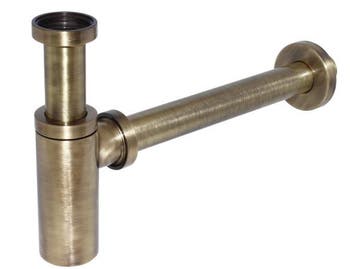 Veiling - De Beer designsifon 5/4x32mm met muurbuis brons, Nieuw