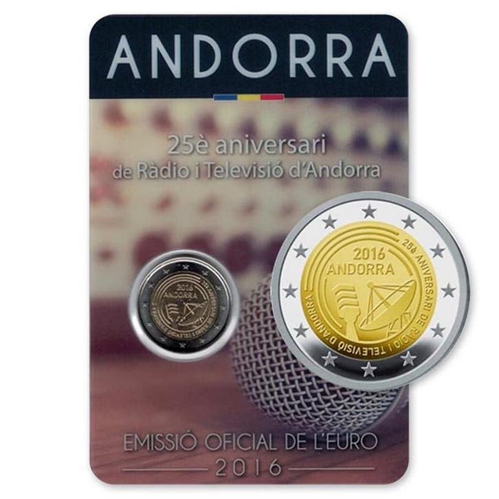 Andorra 2 Euro Radio 2016, Postzegels en Munten, Munten | Europa | Euromunten, Verzenden