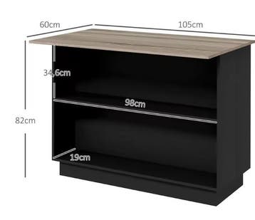 Keukeneiland met Kast &amp; Planken – 105x60x82 cm, Verzenden, Nieuw