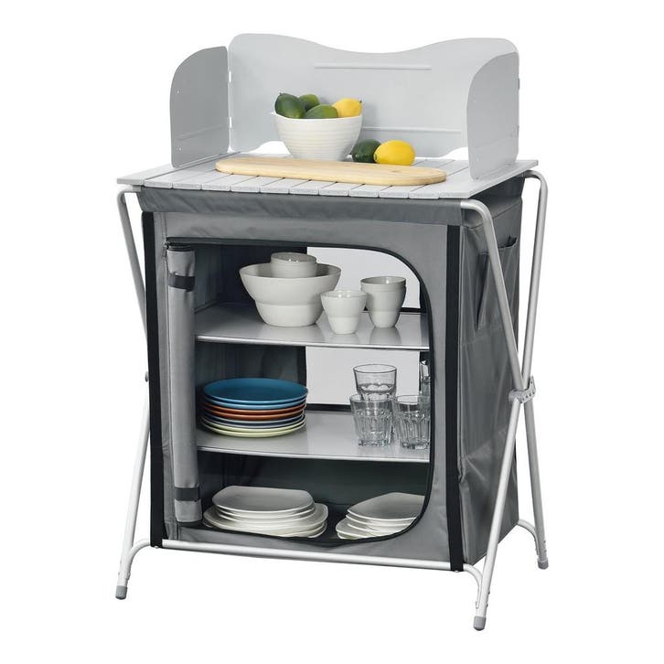 Campingkast Tullinge opvouwbaar 109,5x70x52 cm donkergrijs [, Caravans en Kamperen, Kampeeraccessoires, Verzenden