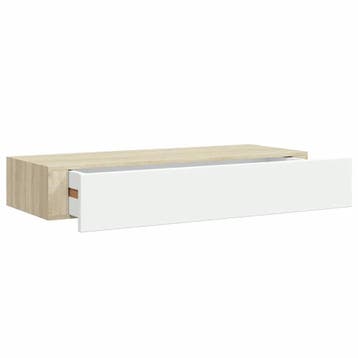Zwevende wandplank Eiken/Wit | Tweedekansje | OP=OP, Ophalen of Verzenden, Gebruikt