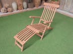 Aanbieding: Teak Deckchair Classic nu voor €199,-, Ophalen of Verzenden, Nieuw, Teakhout, Verstelbaar