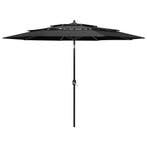 vidaXL Parasol 3-laags met aluminium paal 3 m, Tuin en Terras, Verzenden, Nieuw, 3 tot 4 meter