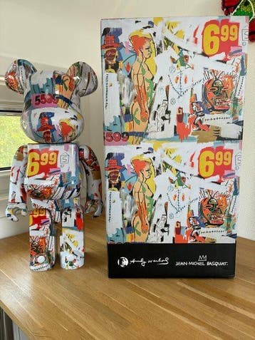 Medicom Toy - Bearbrick 1000% - Jean-Michel Basquiat X Andy, Antiek en Kunst, Kunst | Designobjecten
