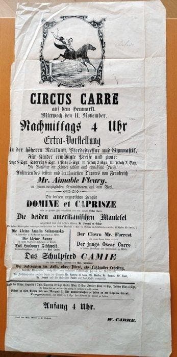 Circus Carré. - Extra-Vorstellung in der höheren Reitkunst -