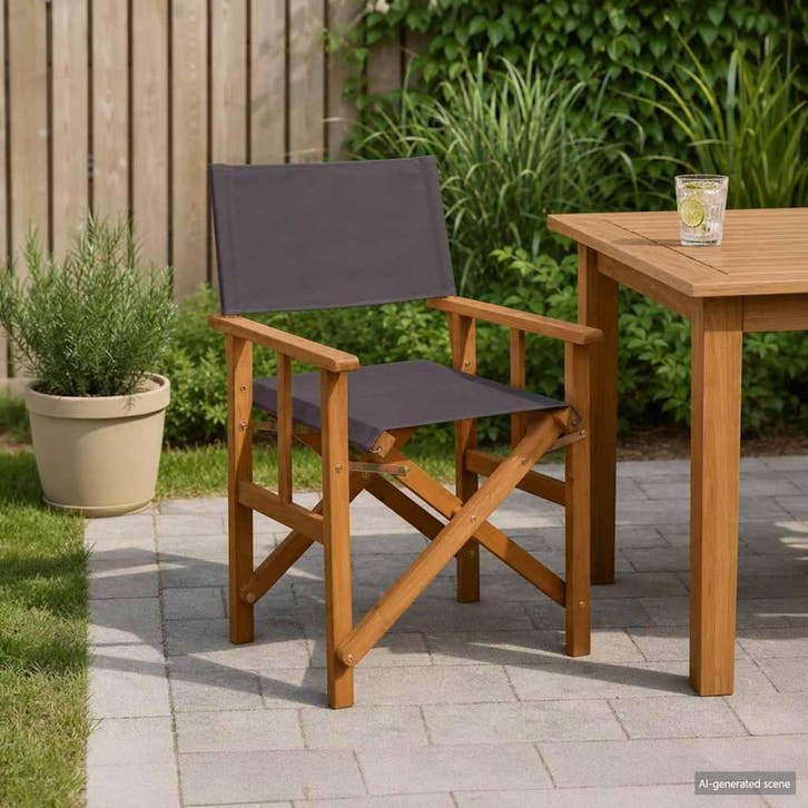 vidaXL Regisseursstoelen 2 st massief acaciahout, Tuin en Terras, Tuinstoelen, Nieuw, Hout, Verzenden
