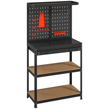 Werkbank 80 X 40,5 X 155 Cm Werkbank Met Perforatiebord, Hak, Verzenden, Nieuw