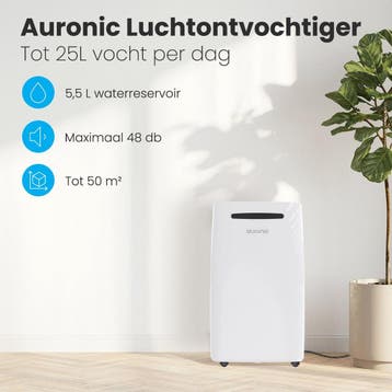 2dekans | Auronic Luchtontvochtiger - 25L - Tot 40 m² - 420W, Ophalen of Verzenden, Zo goed als nieuw