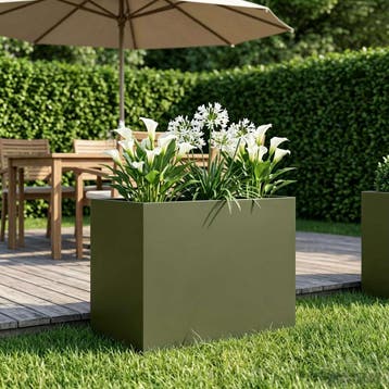 vidaXL Plantenbak Olijfgroen 60 x 40 x 50 cm Koudgewalst, Tuin en Terras, Bloembakken en Plantenbakken, Verzenden, Minder dan 60 cm