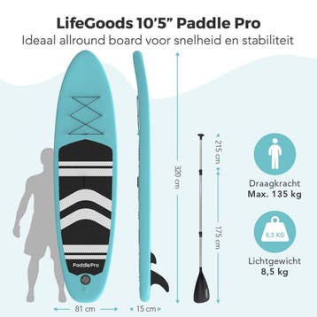2dekans | LifeGoods SUP Board - Opblaasbaar Paddle Board -, Ophalen of Verzenden, Zo goed als nieuw