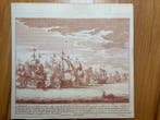 Peter Schenk - Red copper engraving : Naval Battle off the, Nieuw