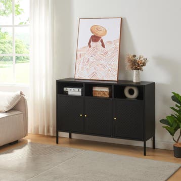 Commode Janakkala dressoir 119x35x80 cm zwart [en.casa], Verzenden, Nieuw