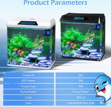 Aquarium Kit - 49,8x29x43,5 cm - 54L - Wit - Nobleza, Dieren en Toebehoren, Verzenden, Zo goed als nieuw