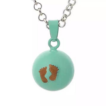 Lila Chime Zwangerschapsketting Babybel Ketting Voetjes Blau, Verzenden, Nieuw