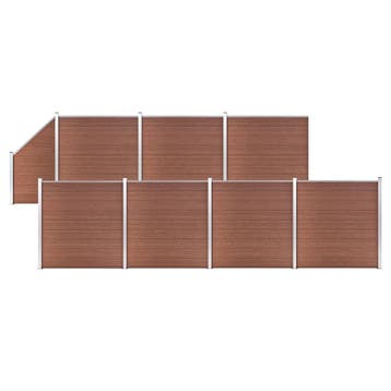vidaXL Schuttingset 7 vierkant en 1 schuin 1311x186 cm HKC, Verzenden, Nieuw, Kunststof, 1 tot 2 meter