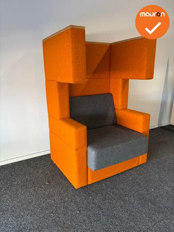 Akoestische design Fauteuil - Oranje / Antraciet- refurbishe, Vergader- of Presentatieruimte, Ophalen of Verzenden, Gebruikt, Stoel