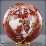 Natuurlijke rode jaspis en kwartsbal. zeer zeldzaam -