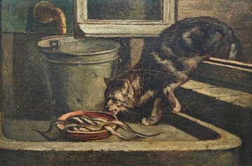 École européenne (XIX) - Le Chat dans la cuisine