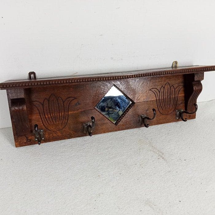 Kapstok - Eik, Brons - Eenvoudig en degelijk, Antiek en Kunst, Curiosa en Brocante