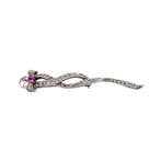 Broche met roze saffier en diamant 12 krt, Sieraden, Tassen en Uiterlijk, Broches, Ophalen of Verzenden, Nieuw