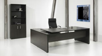 Executive V2 hoekbureau, 230x172cm, black oak, Overige plaatsen, Ophalen of Verzenden, Nieuw in verpakking, Bureau