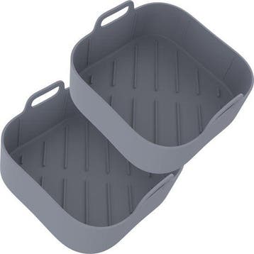 2dekans | KitchenLove Airfryer Bakjes Siliconen XL - 2 Stuks, Ophalen of Verzenden, Zo goed als nieuw