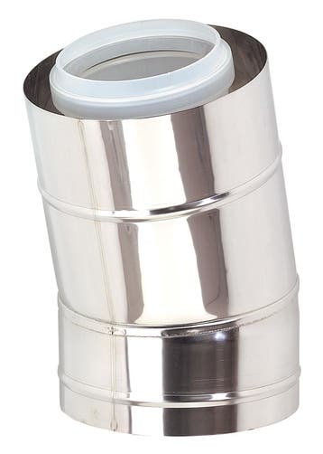 Rolux Buitenwandsysteem Bocht 15° Conc PP/RVS 80/125, Ophalen of Verzenden, Nieuw