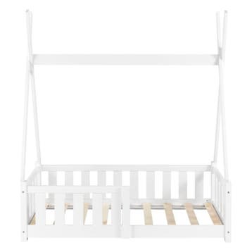 Kinderbed Tipi met uitvalbeveiliging 140x70 cm wit, Kinderen en Baby's, Verzenden, Nieuw