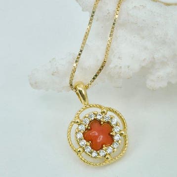 Koraal - Zilver, Verguld, Zonder reservering - Ketting met, Antiek en Kunst