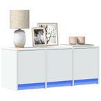 vidaXL Tv-meubel met LED 97x34x40 cm bewerkt hout wit, Verzenden, Nieuw, Overige houtsoorten