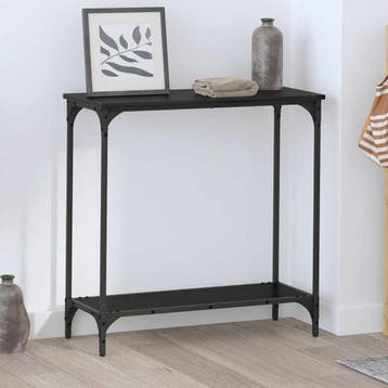 vidaXL Wandtafel met plank Zwart eiken 75 x 30.5 x 75 cm, Huis en Inrichting, Verzenden, Nieuw, 60 cm of meer