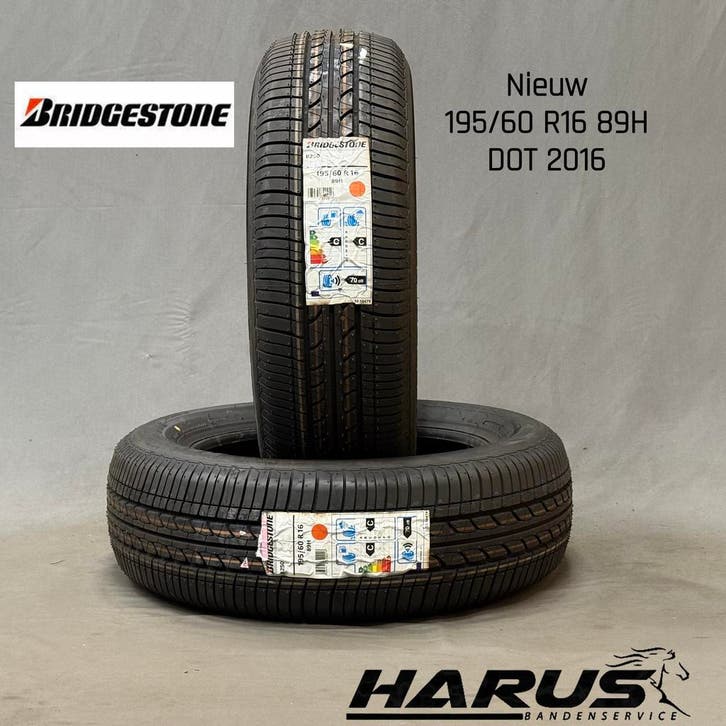 195/60/16 89H Bridgestone zomerbanden nieuw 2 stuks, Auto-onderdelen, Banden en Velgen, 16 inch, Erkend duurzaam, Zomerbanden