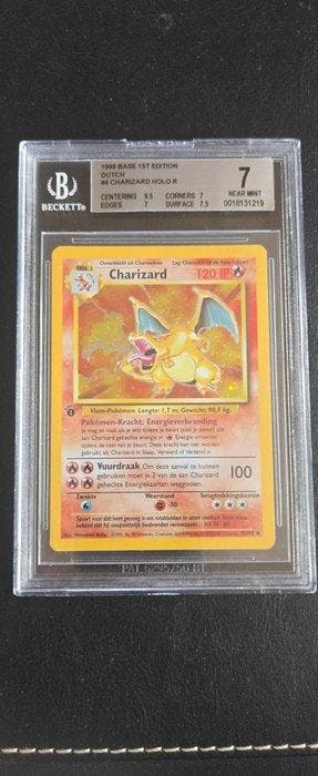 Pokémon - 1 Graded card - Charizard #4 First edition, Foil -, Nieuw