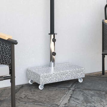 vidaXL Parasolvoet 45x25x8 cm graniet lichtgrijs, Verzenden, Nieuw, Minder dan 1 meter, Parasolvoet